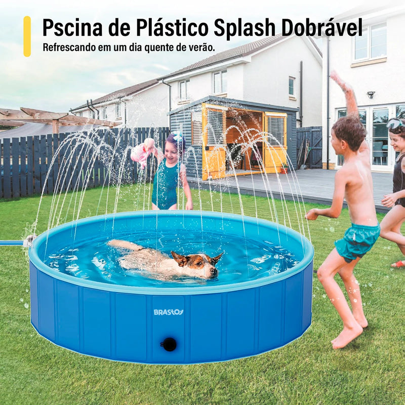 Piscina e chafariz 2 em 1 - Dobrável - 120x30 Cm - 340 Litros