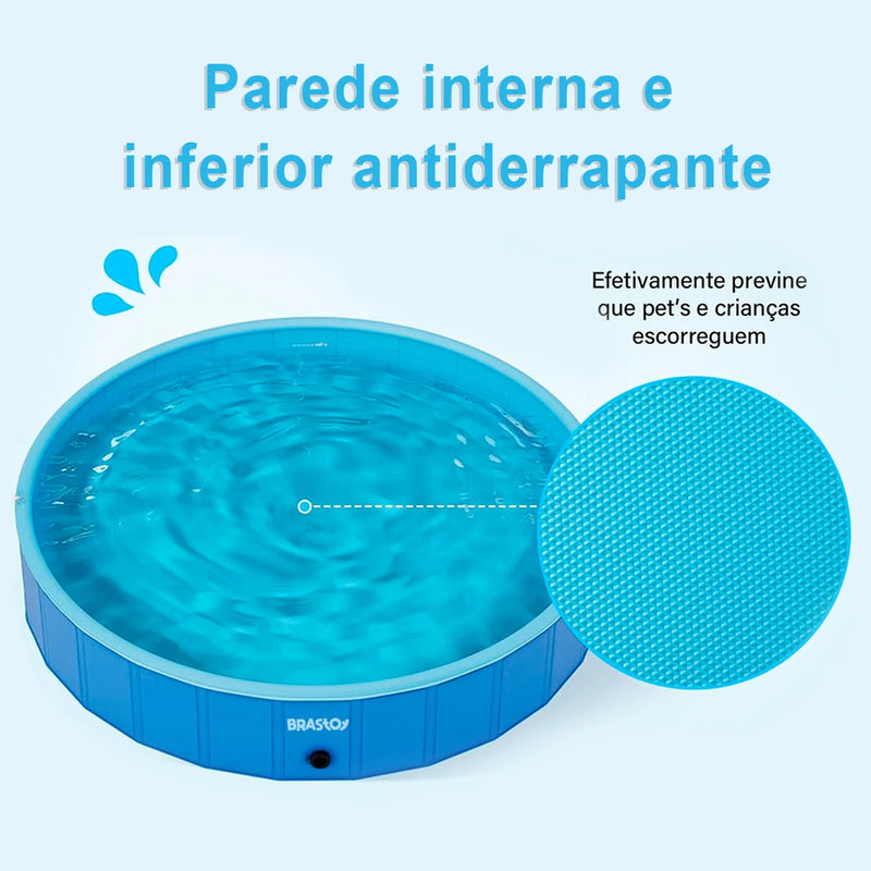 Piscina e chafariz 2 em 1 - Dobrável - 120x30 Cm - 340 Litros