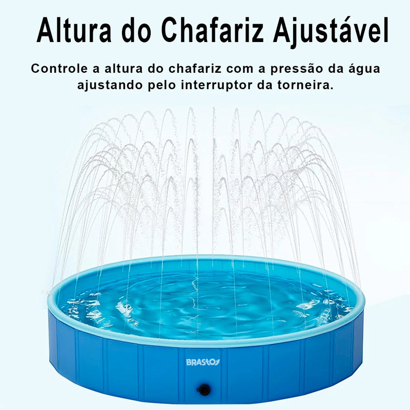 Piscina e chafariz 2 em 1 - Dobrável - 120x30 Cm - 340 Litros